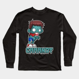 Candy Addicted zombie Funny Kids Halloween Costume Long Sleeve T-Shirt